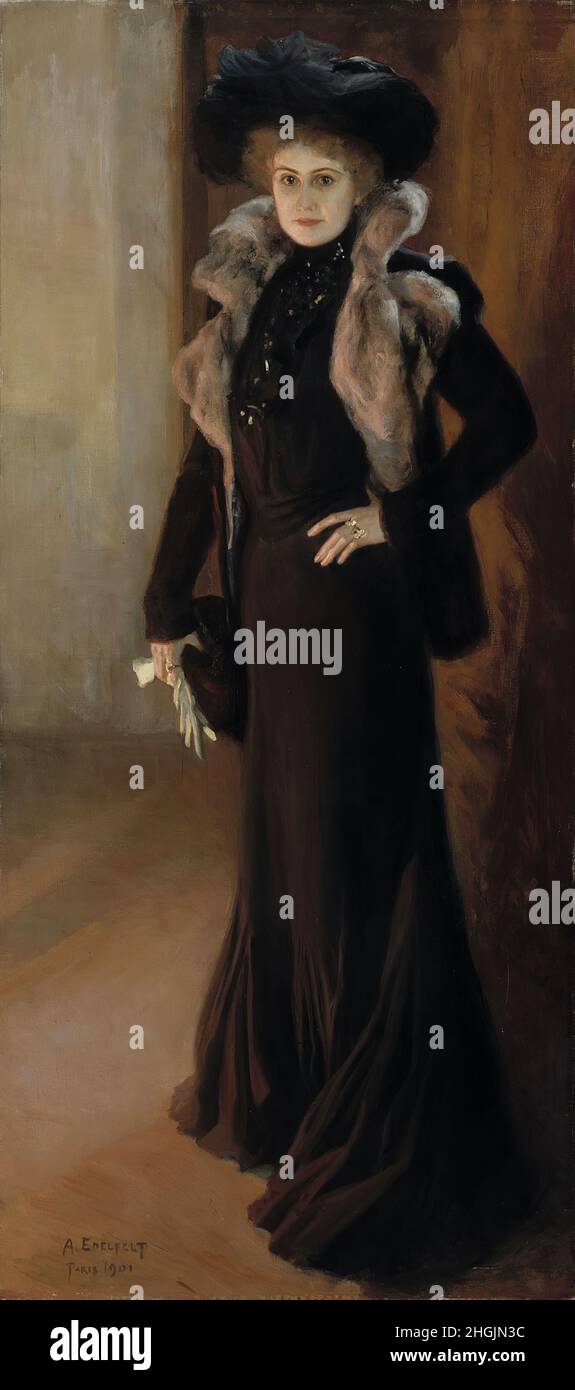 Ritratto dell'Opera Singer Aino Ackté - 1901 - olio su tela 200,5 x 90 cm - Edelfelt Albert Foto Stock