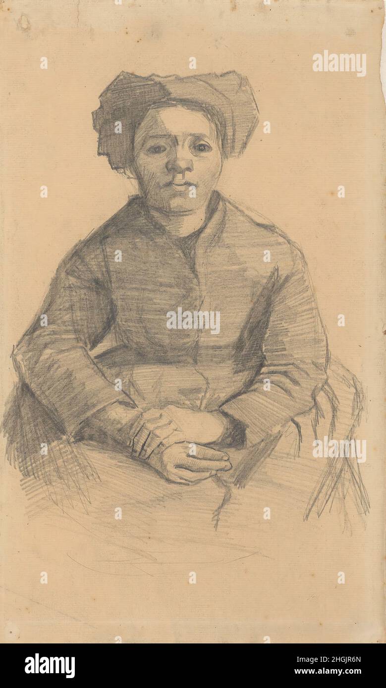 Donna seduta - 1885 - matita su carta 34,6 x 21,1 cm - Van Gogh Vincent Foto Stock