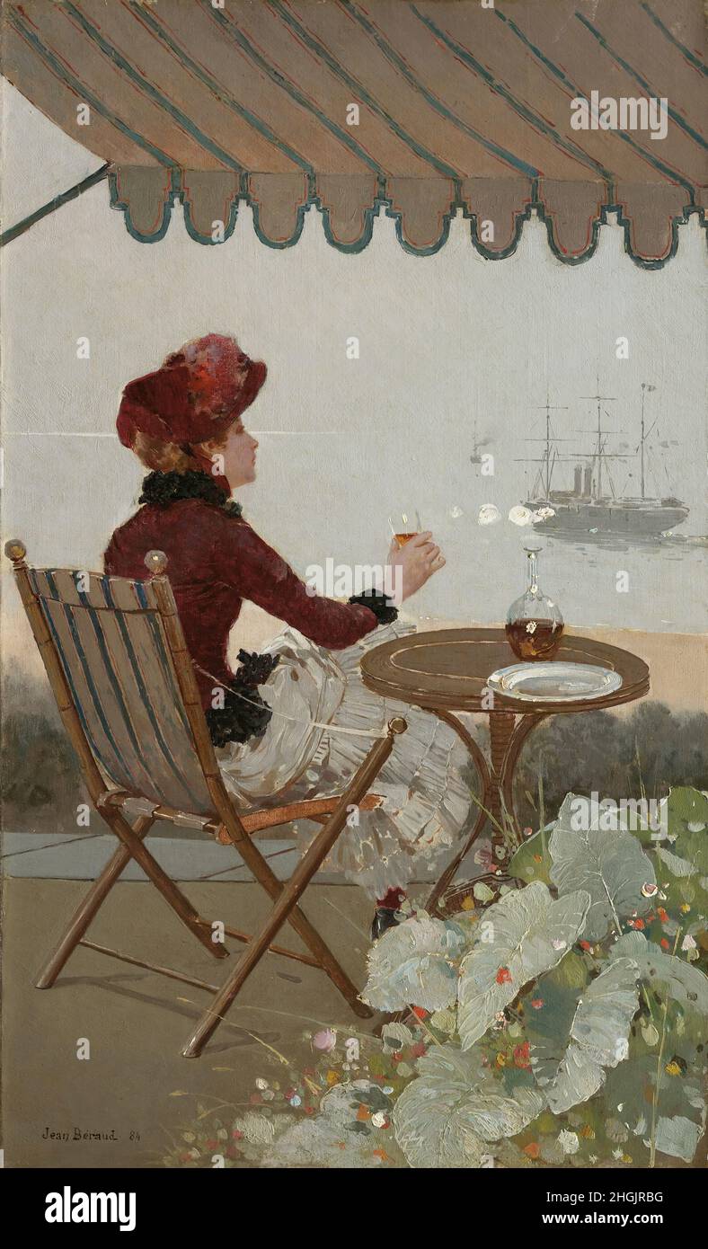 Seaside Café - 1884 - olio su tela 54,9 x 33,3 cm - Béraud Jean Foto Stock