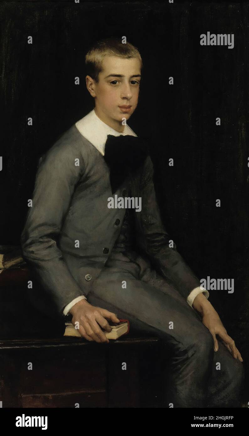 Ritratto del tenente Alexandre Weissgerber de Stragéwicz come bambino - 1887 - olio su tela 114 x 73 cm - Edelfelt Albert Foto Stock