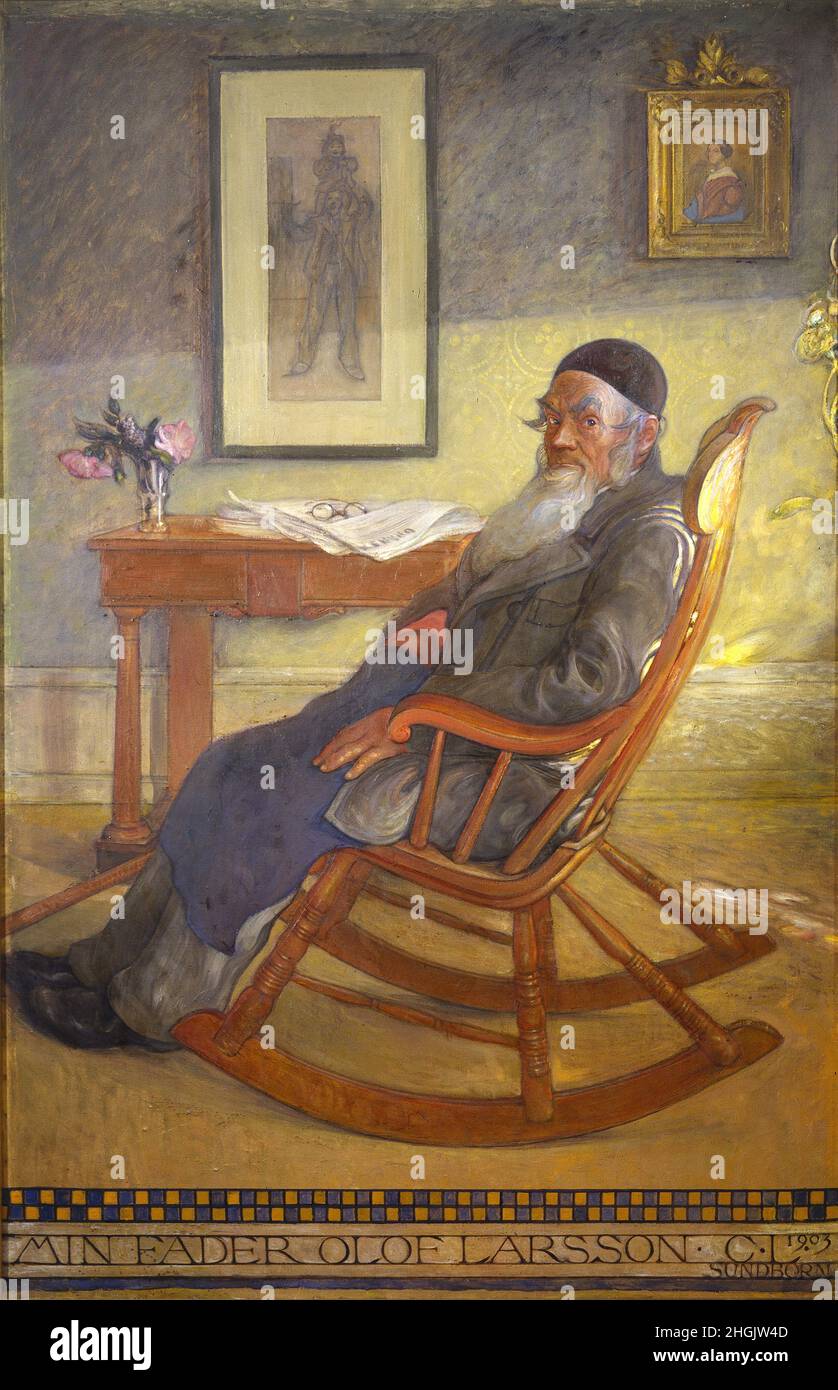 Ritratto del Padre dell'artista - 1903 - olio su tela 203 x 133 cm - Larsson Carl Foto Stock