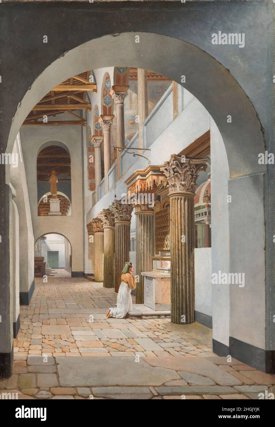 Christoffer Wilhelm Eckersberg - Vista sulla Chiesa di San Lorenzo fuori le Mura Foto Stock