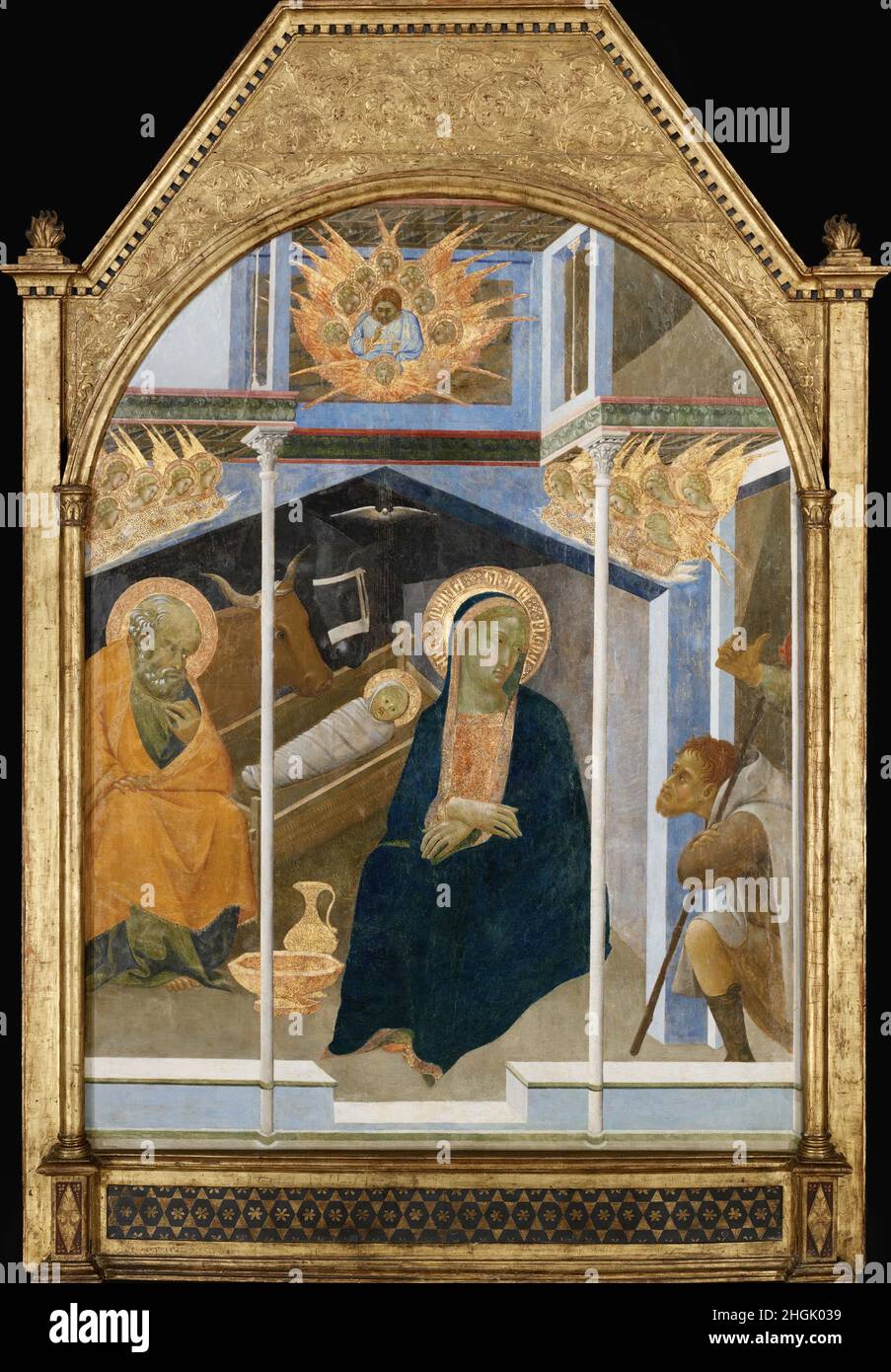 L'Adorazione dei Pastori - 1350C. - tempera su tavola 172,4 x 123,2 cm - Bulgarini Bartolomeo Foto Stock