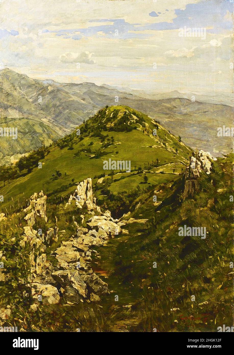 Prealpi bergamasche - 1888 - olio su tela 122,2 x 86,7 cm - Carcano Filippo Foto Stock