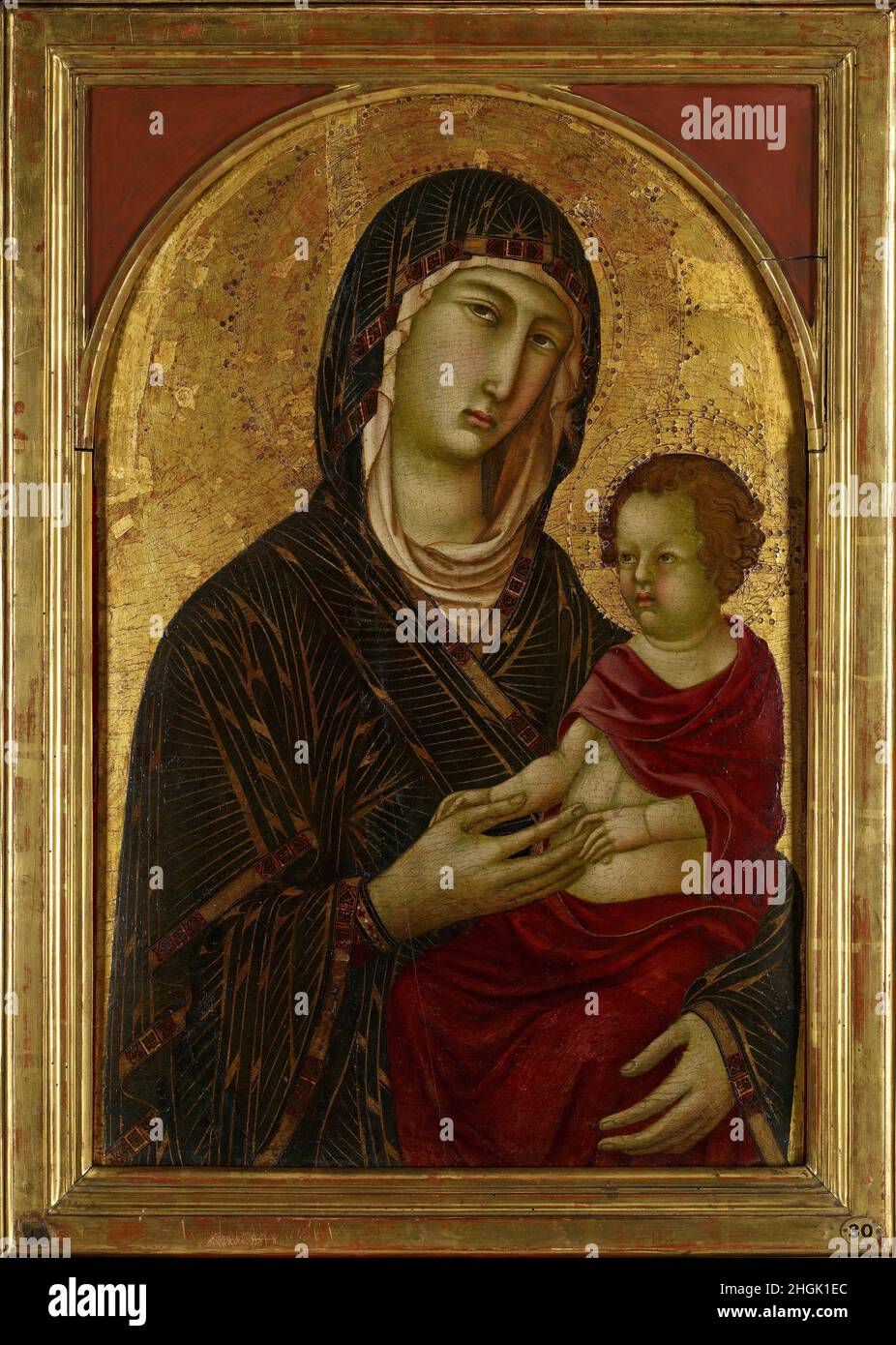 Madonna e bambino - 1310c. - tempera e fondo oro su tavola di pioppo 69,9 x 48,9 cm - mwxDi Buonaventura sega Foto Stock