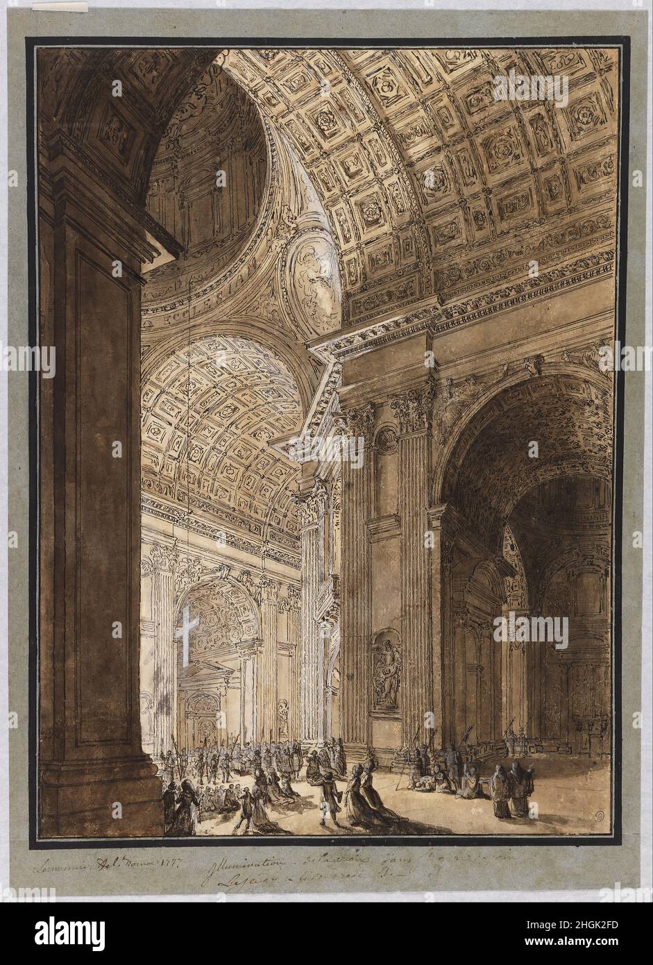 Louis-Jean Desprez - interno di San Pietro illuminato Foto Stock