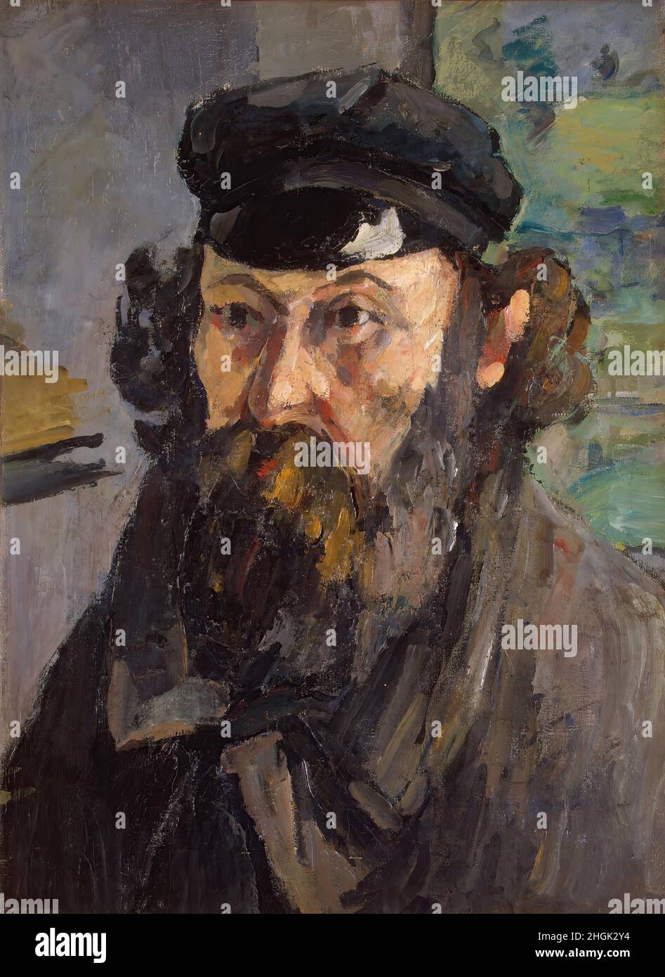 Autoritratto in una casquette - 1872c. - olio su tela 53 x 39,7 cm - ce01Cézanne Paul Foto Stock
