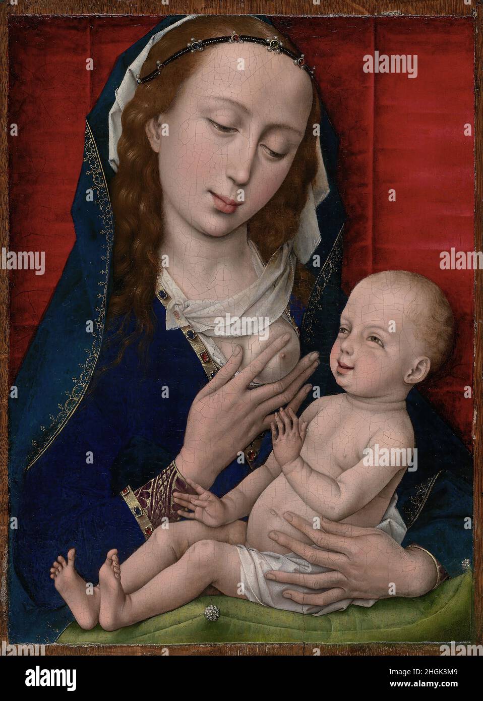 Vergine e Bambino - 1460 00 - olio su legno 38,4 x 28,3 cm - Van der Weyden Rogier Foto Stock