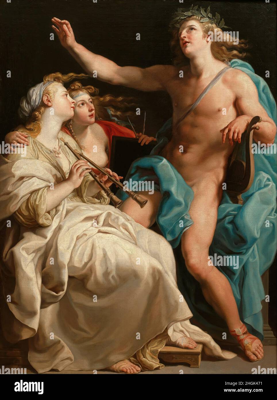 Pompeo Batoni (officina replica) - Apollo e due Muse Foto Stock