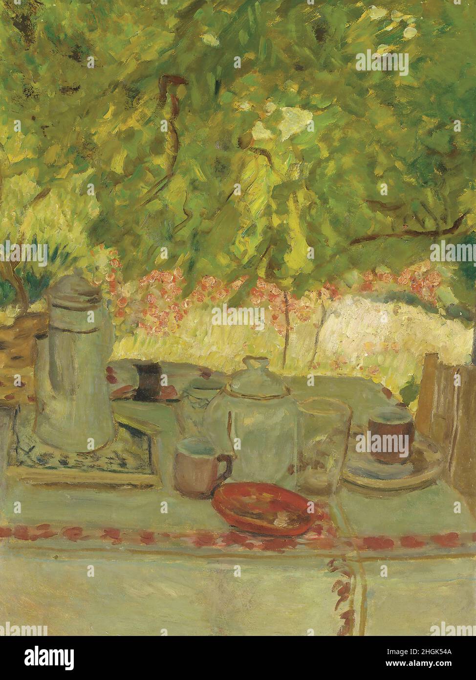 Bonnard Pierre - Collezione privata - Petit déjeuner sous la tonnelle - 1908 - olio su legno 63,9 x 48,9 cm - Foto Stock