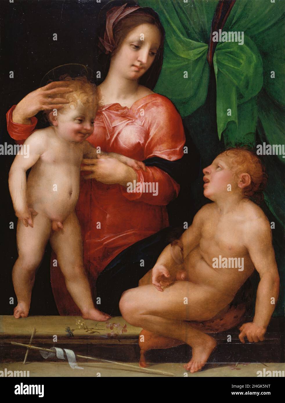 Rosso Fiorentino - Francoforte - Städelsches Kunstinstitut und Stadtische Galerie - Madonna col Bambino San Giovanni (1515) (tecnica mista su tavola di pioppo 102,1 x 77,5 cm) Foto Stock