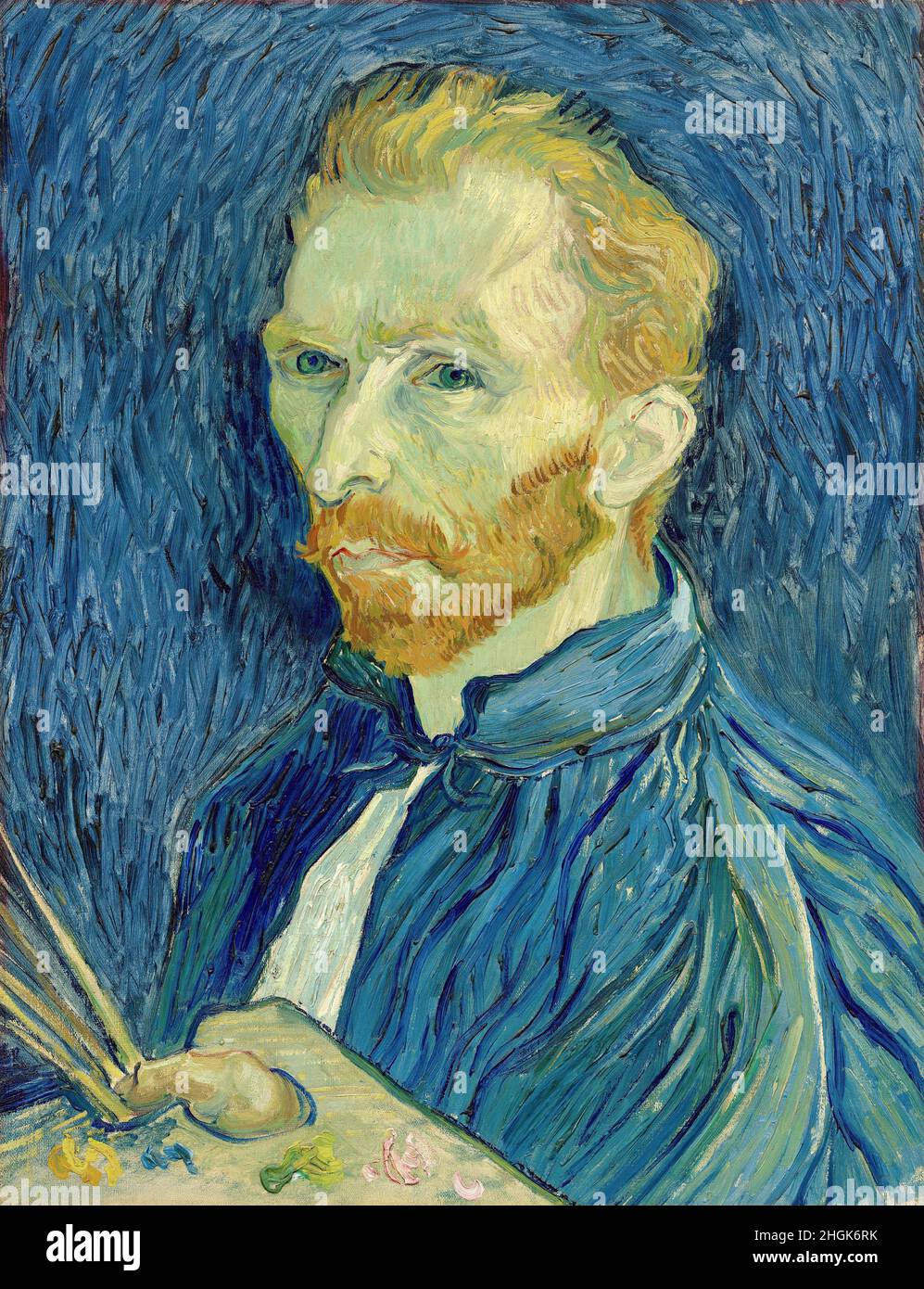 Autoritratto - 1889 - olio su tela 57,79 x 44,5 cm - vg02Van Gogh Vincent Foto Stock