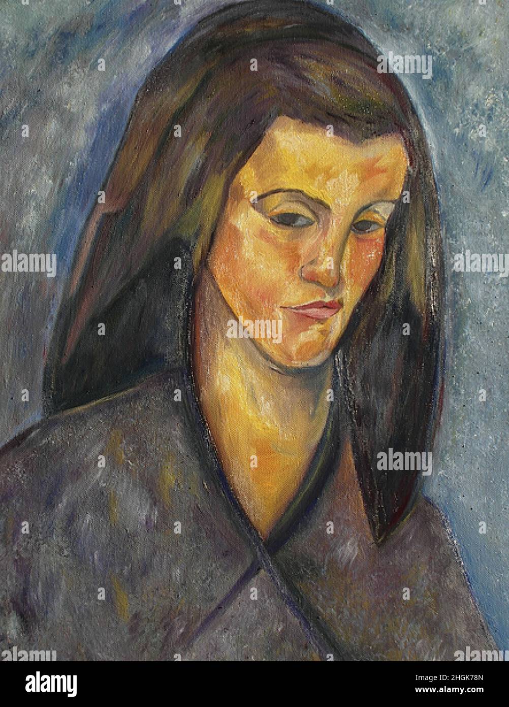 Modigliani Amedeo - Collezione privata - la donna mendicante - 1909 - olio su tela 46 x 37,5 cm - Foto Stock