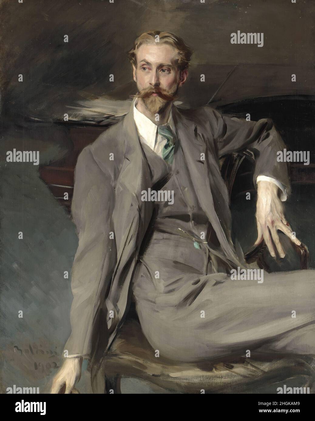 Boldini Giovanni - Collezione privata - Ritratto dell'artista Lawrence Alexander  Peter  Harrison - 1902 - olio su tela 126 x 101 cm - Foto Stock