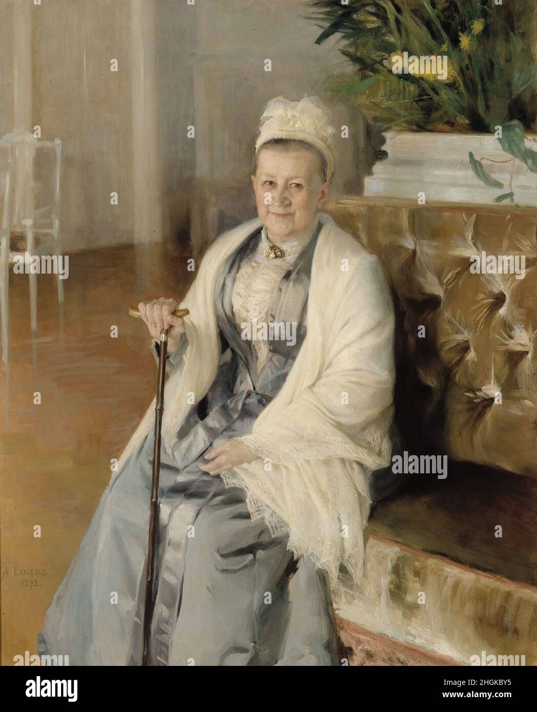 Ritratto di Anna Sinebrychoff - 1892 - olio su tela 130 x 103 cm - Edelfelt Albert Foto Stock