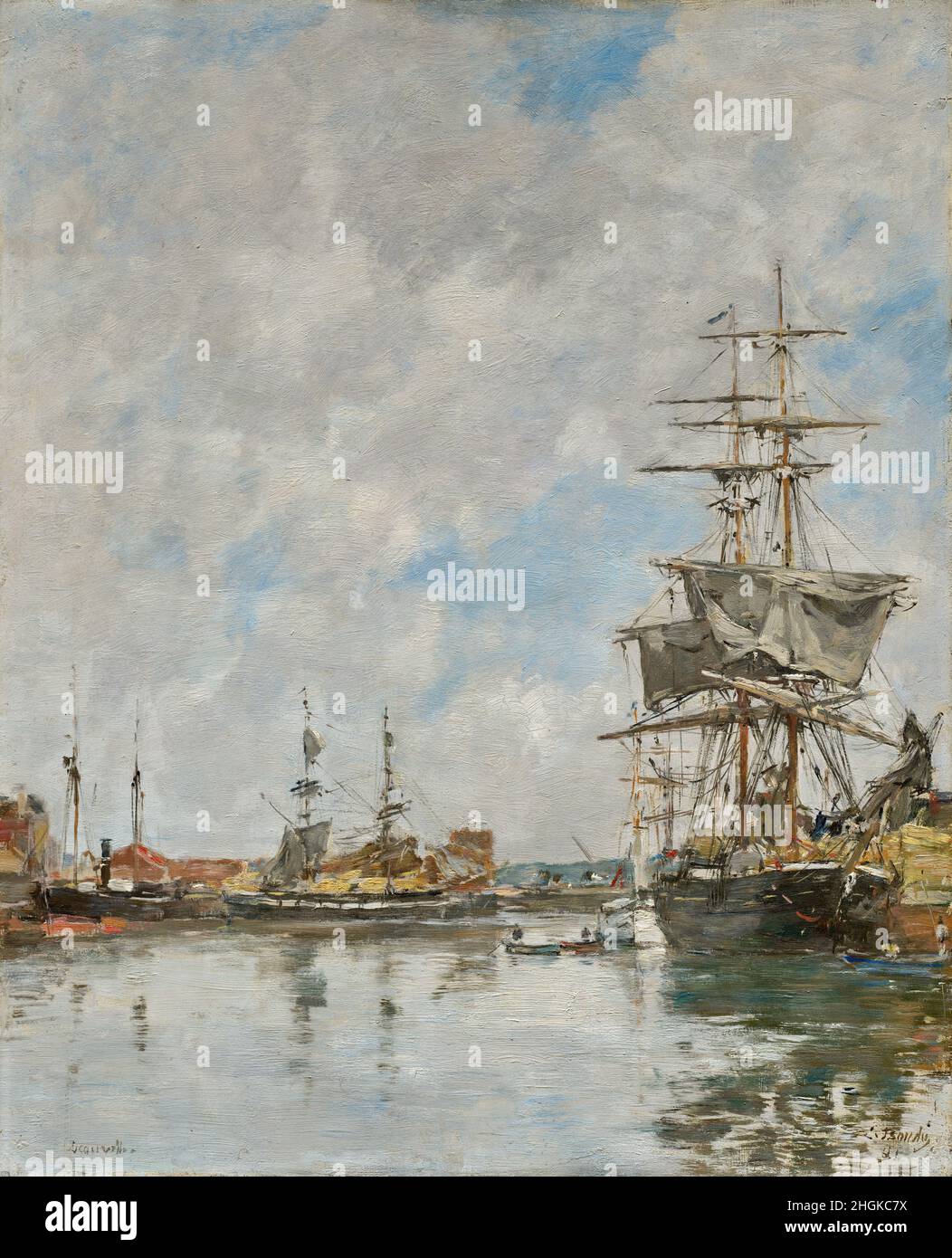 Il molo di Deauville - 1891 - olio su legno 46,7 x 37,8 cm - Boudin Eugène Foto Stock