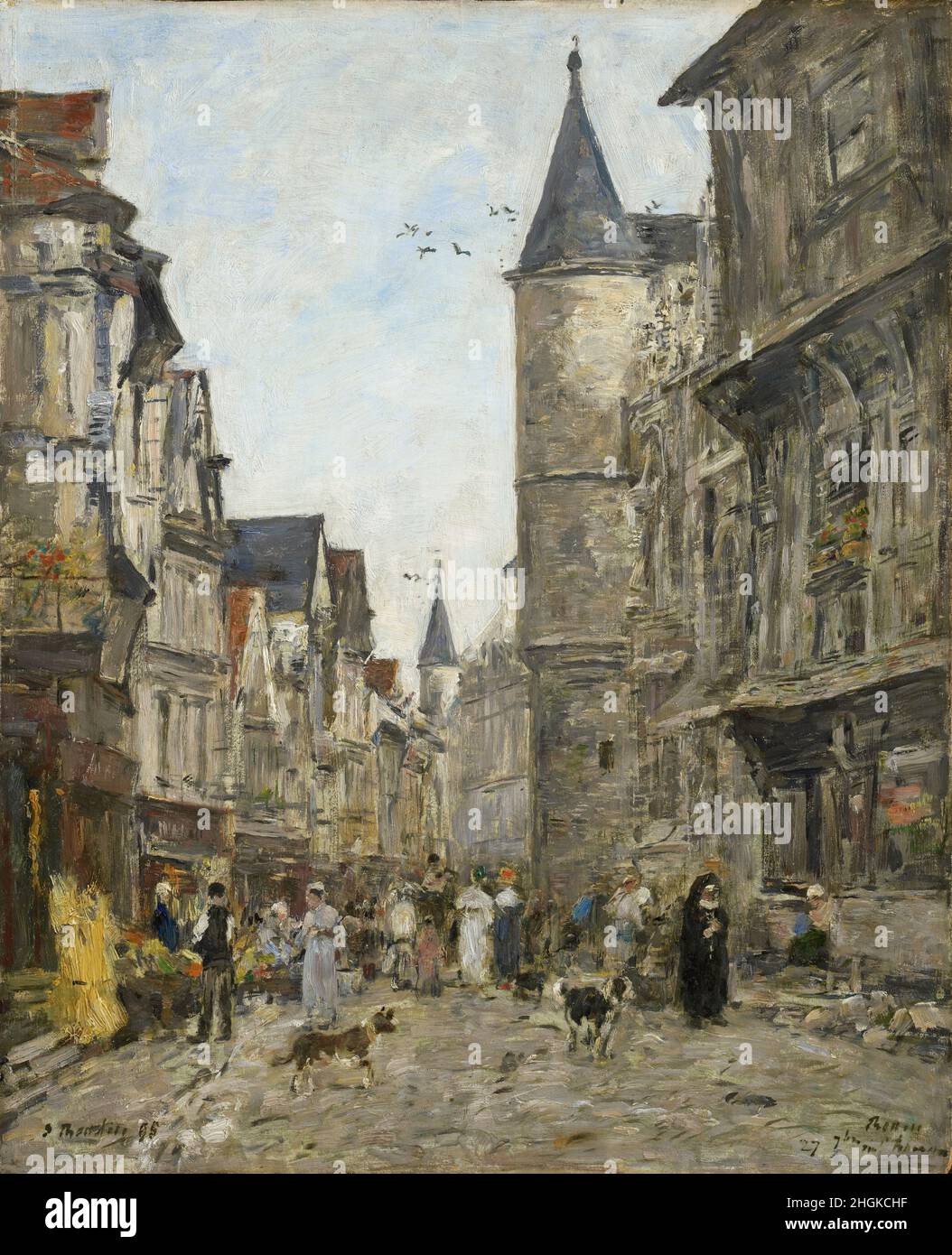 Rue Saint-Romain, Rouen - 1895 - olio su tela 46 x 37,2 cm - Boudin Eugène Foto Stock