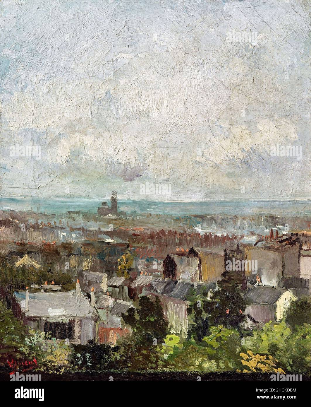 Vista di Parigi da vicino a Montmartre - 1886 - olio su tela 44,5 x 37 cm - Van Gogh Vincent Foto Stock