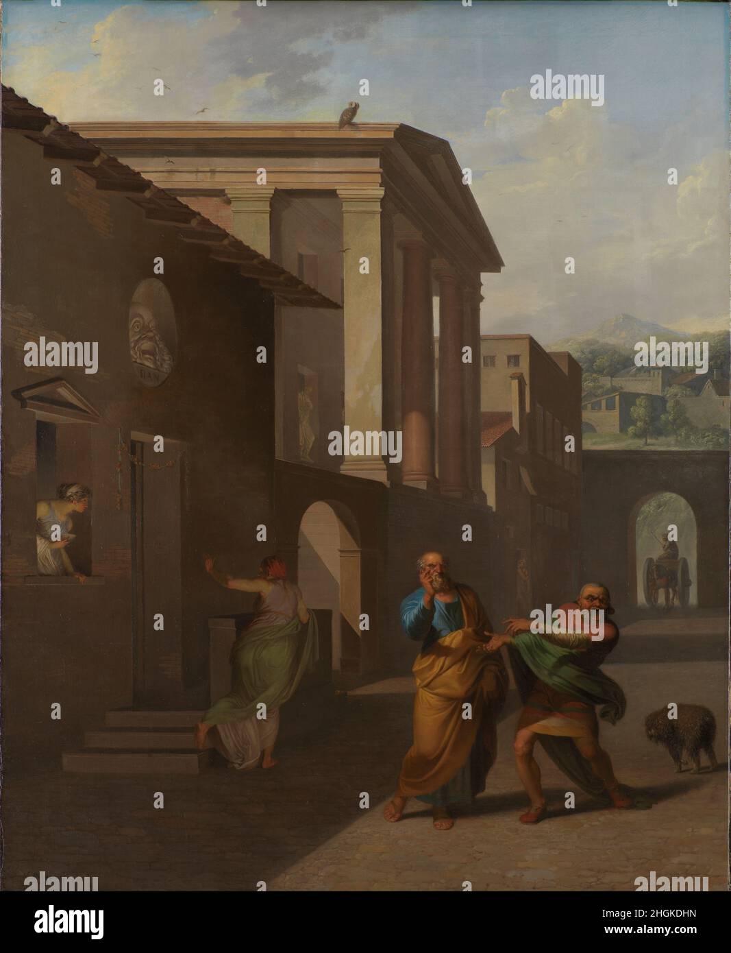 Nicolai Abildgaard - l'ostetrica che lascia la ragazza da Andros. Da Terence´s Andria (PQHLQ11aA3P2wQ) Foto Stock