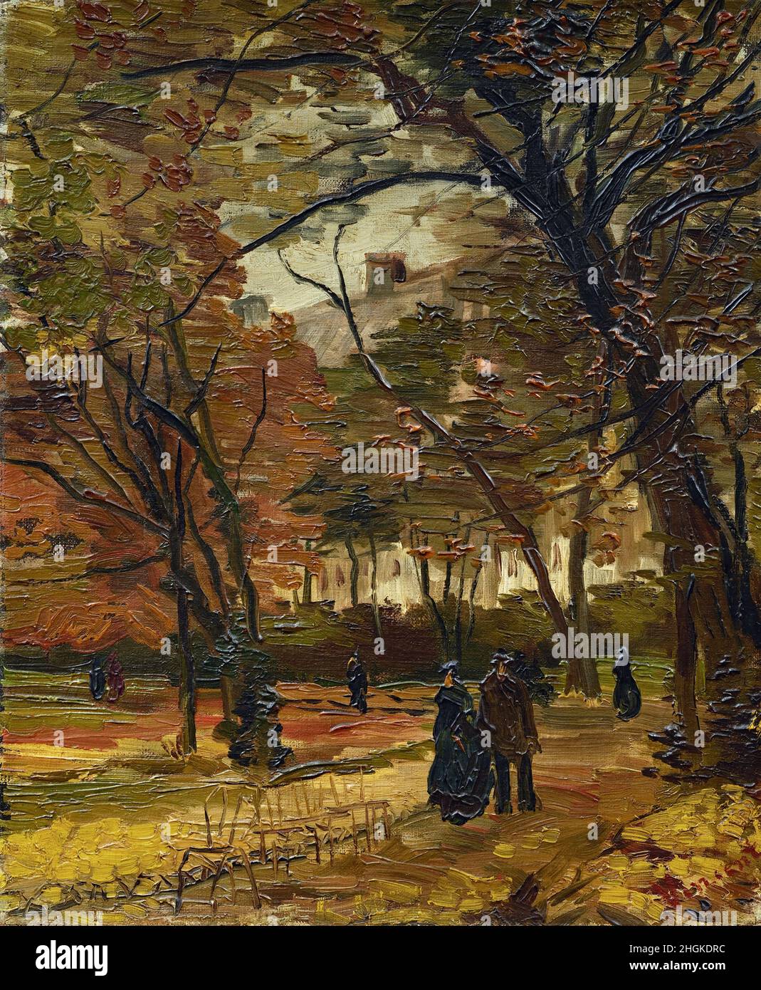 Van Gogh Vincent - Collezione privata - il Bois de Boulogne con persone a piedi - 1886 - olio su tela 46,5 x 37 cm Foto Stock