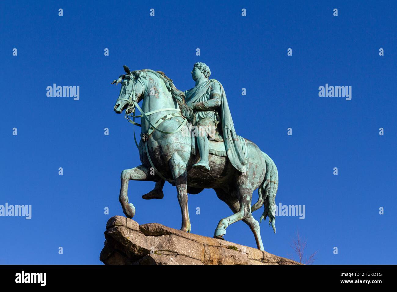 La statua di Cavallo di rame George III (1831), Snow Hill, Windsor Great Park, Regno Unito. Foto Stock