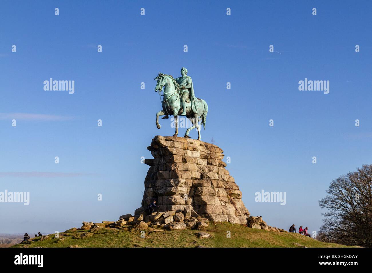 La statua di Cavallo di rame George III (1831), Snow Hill, Windsor Great Park, Regno Unito. Foto Stock