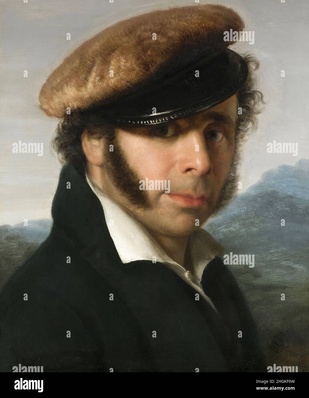 Ritratto di Pietro Ronzoni - 1825 - olio su legno 37 x 30 cm - Carnovali Giovanni - Piccio - Foto Stock