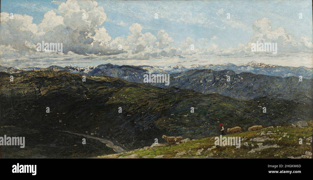 Prealpi bergamasche - 1895 - olio su tela 103 x 203 cm - Carcano Filippo Foto Stock