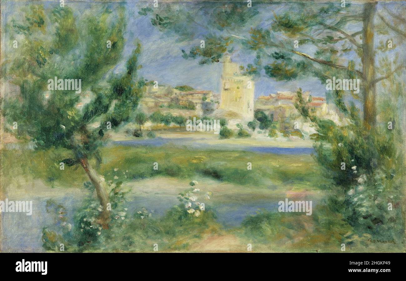 Villeneuve-les-Avignon - 1901 - olio su tela 33 x 53,5 cm - Renoir Auguste Foto Stock