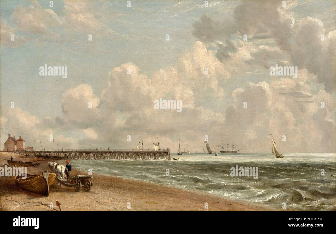 Yarmouth Jetty - 1822 23c. - olio su tela 32,4 x 51,1 cm - Constable John Foto Stock