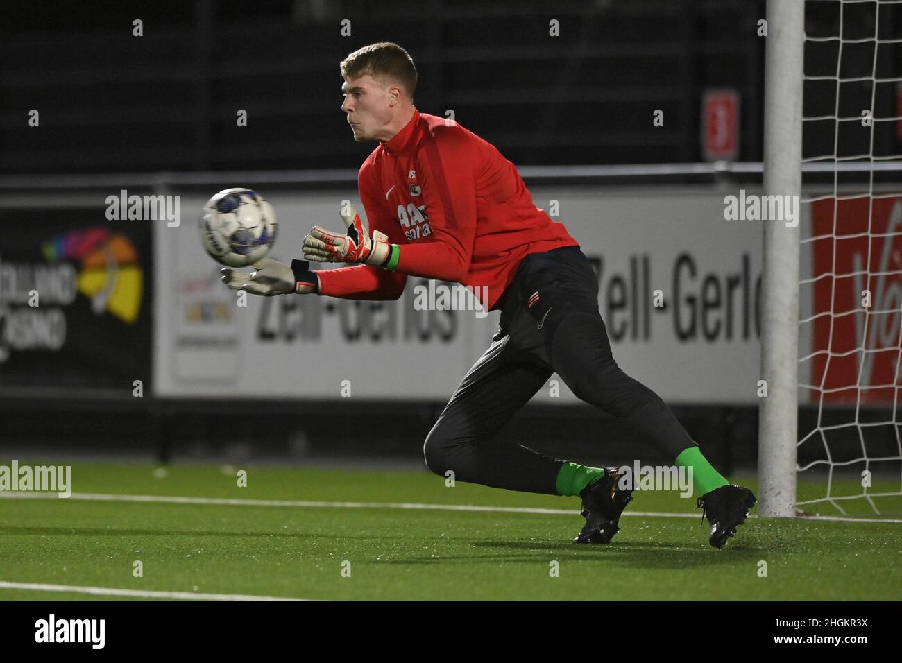 Wijdewormer, Paesi Bassi. 21st Jan 2022. WIJDEWORMER, OLANDA - GENNAIO 21: Beau Reus di AZ U23 durante la partita olandese Keukenkampioendivisie tra Jong AZ e VVV Venlo all'AFAS Trainingscomplex il 21 Gennaio 2022 a Wijdewormer, Olanda (Foto di Patrick Goosen/Orange Pictures) credito: Orange Pics BV/Alamy Live News Foto Stock