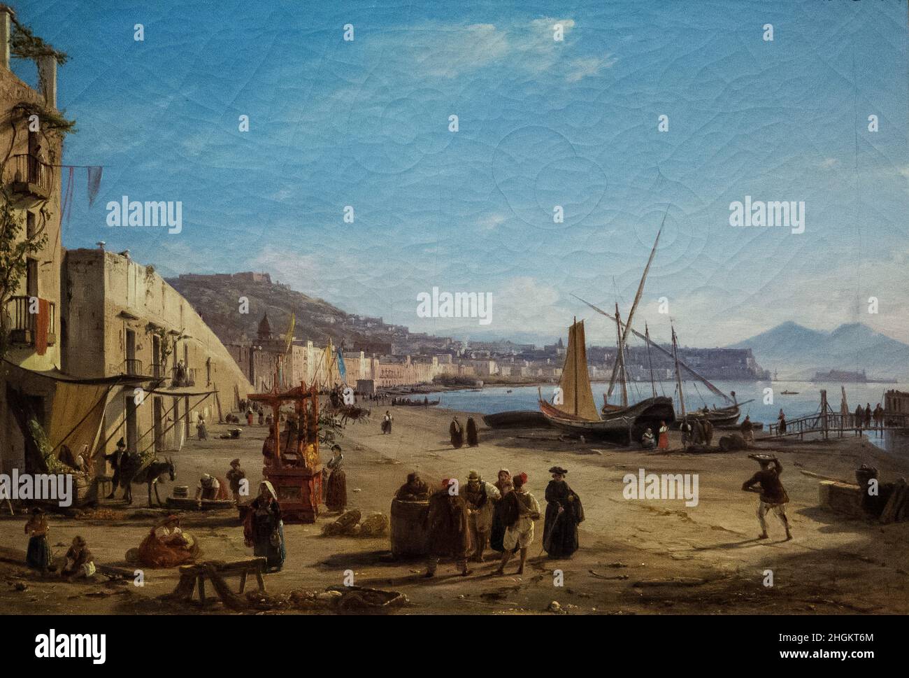 Van Pitloo Anton Sminck - Collezione privata - la spiaggia di Chiaia da Mergellina - 1829 - olio su tela 53,5 x 76 cm Foto Stock