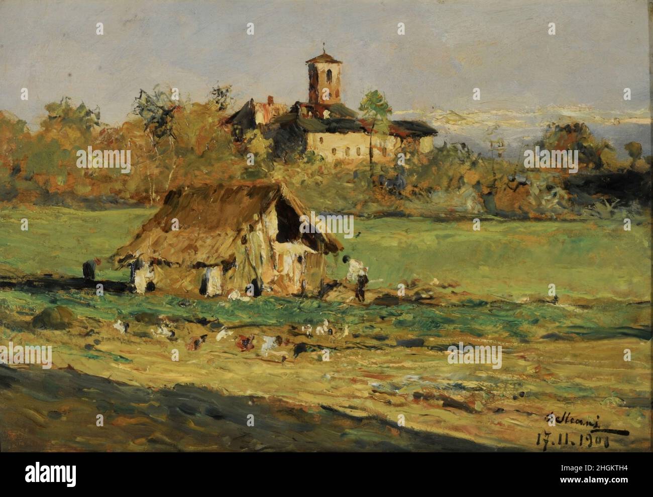 Nei dintorni di Torino - 1901 - olio su tela 31,4 x 45 cm - Delleani Lorenzo Foto Stock