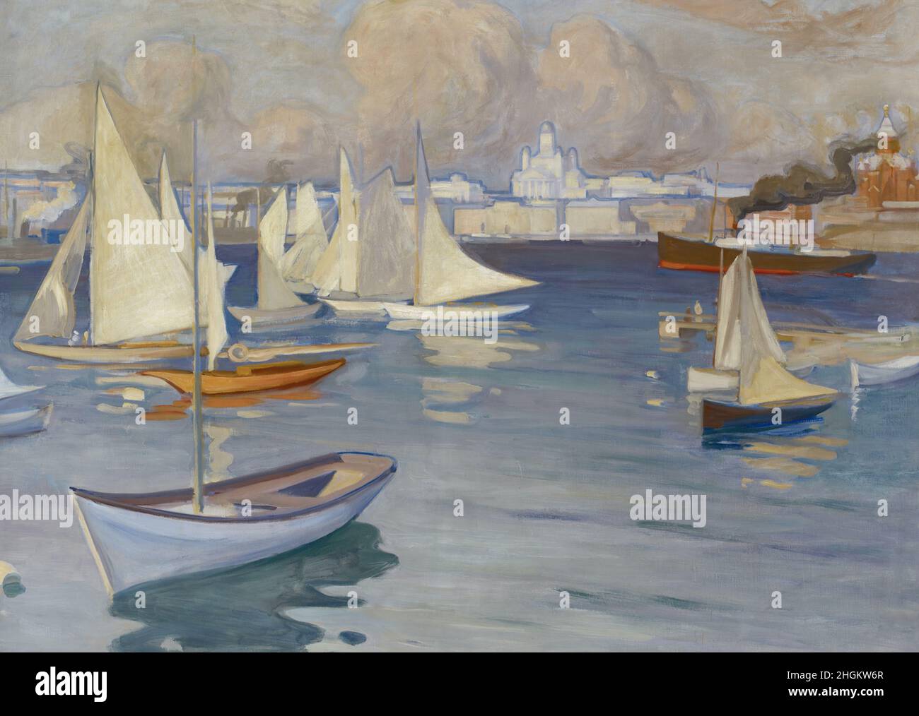 Porto di Nyländska Jaktklubben a Helsinki - 1899 - olio su tela 125 x 175,5 cm - Edelfelt Albert Foto Stock