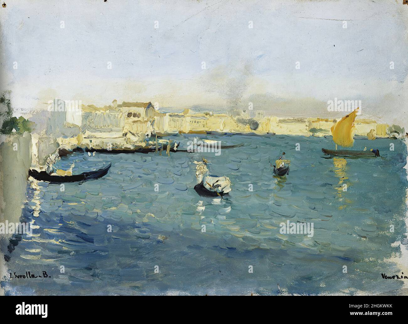 Sorolla Joaquín - Collezione privata - Venecia - NO date - olio su legno 23,7 x 32,5 cm Foto Stock