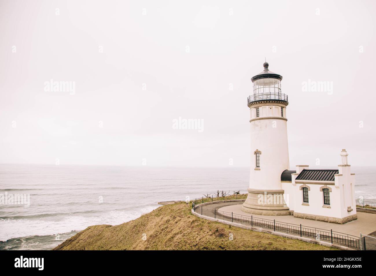 North Head Lighthouse vicino a Cape Disappointment, Washington. Foto Stock