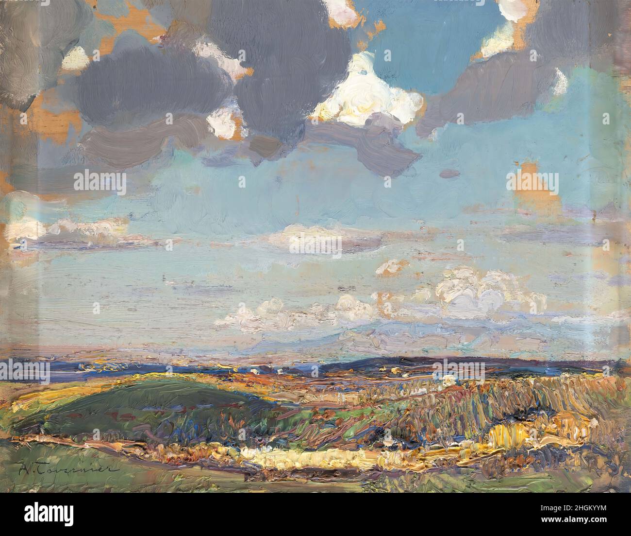 Tavernier Andrea - Collezione privata - Paesaggio - NO date - olio su legno 28 x 37 cm Foto Stock