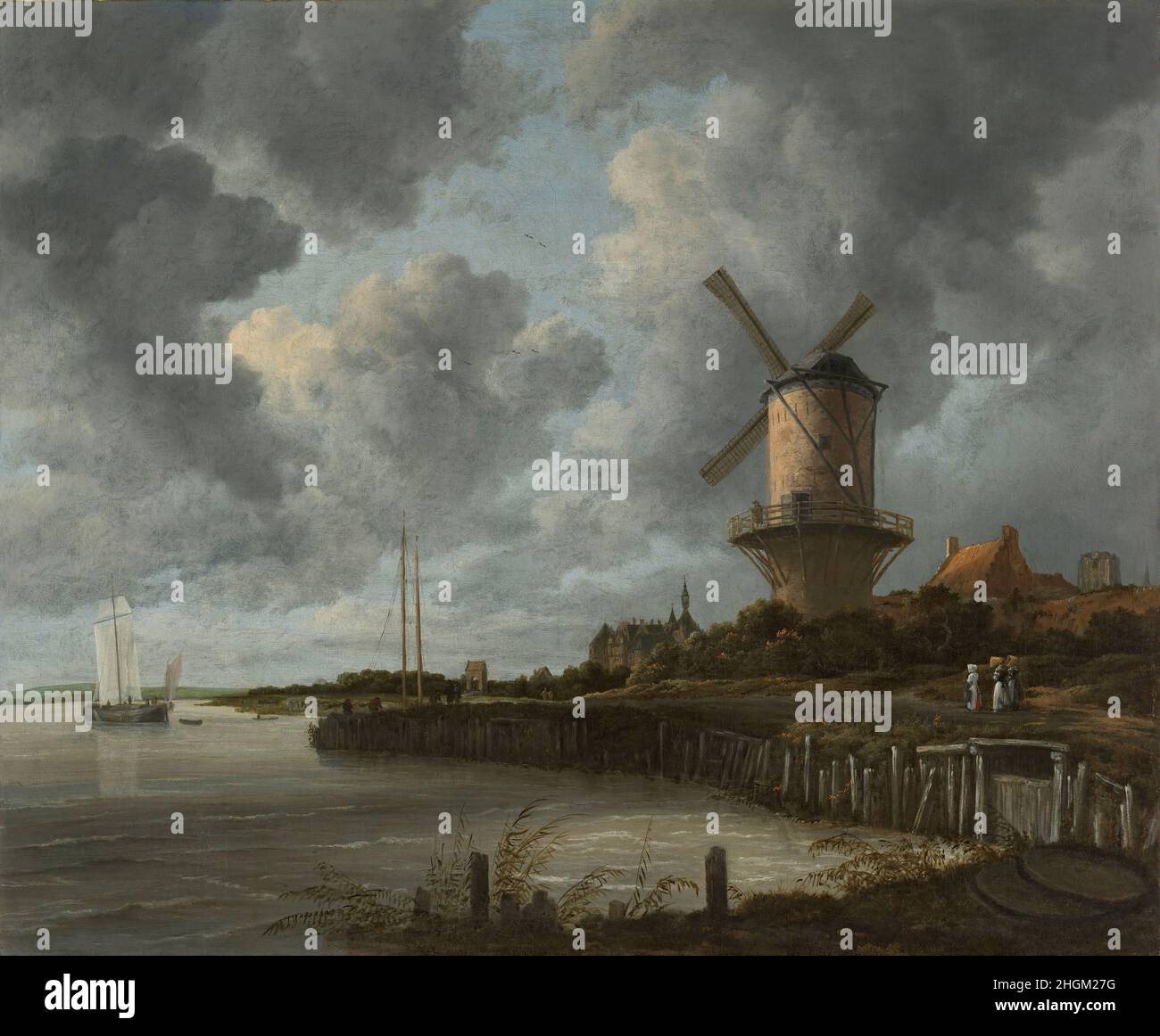 Il mulino a vento a Wijk bij Duurstede - 1668 70 - olio su tela 83 x 101 cm - Van Ruisdael Jacob Foto Stock