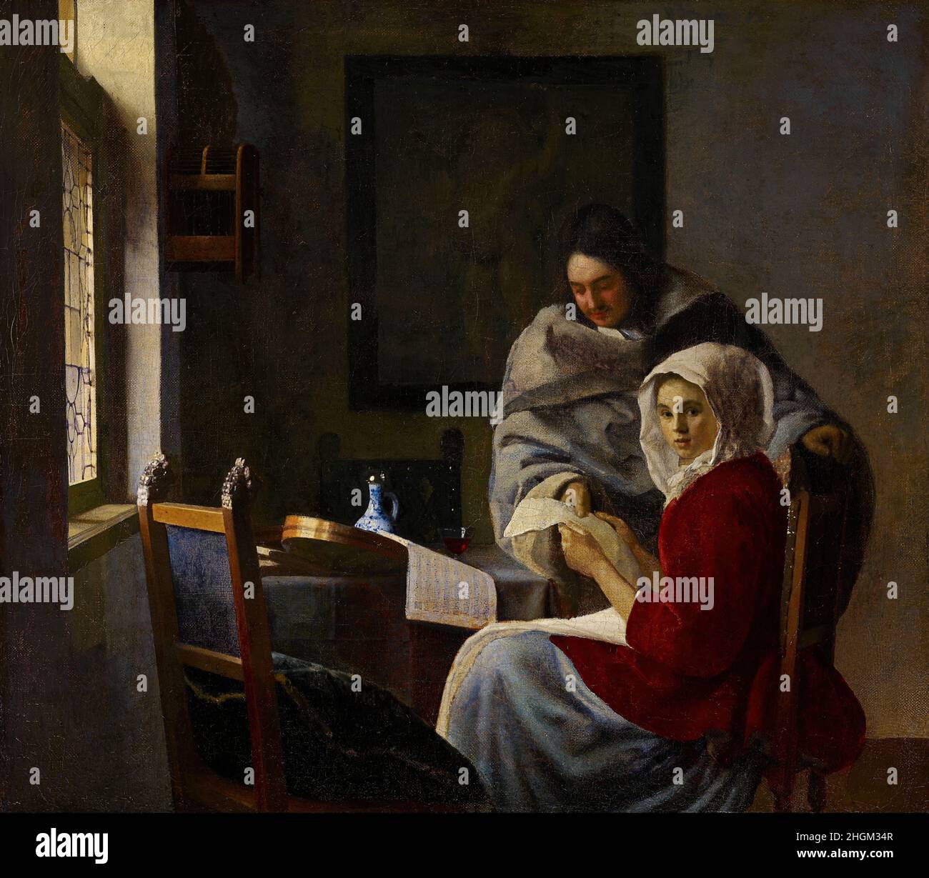 Concerto interrotto - 1658 59 - olio su tela 39,4 x 44,5 cm - Vermeer Jan Foto Stock