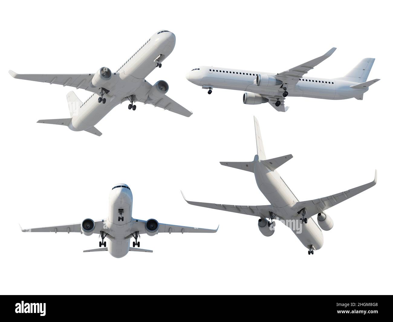 Aerei passeggeri in volo, illustrazione Foto Stock