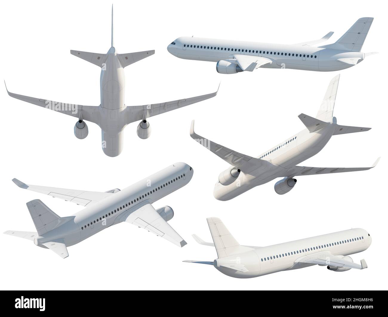 Aerei passeggeri in volo, illustrazione Foto Stock