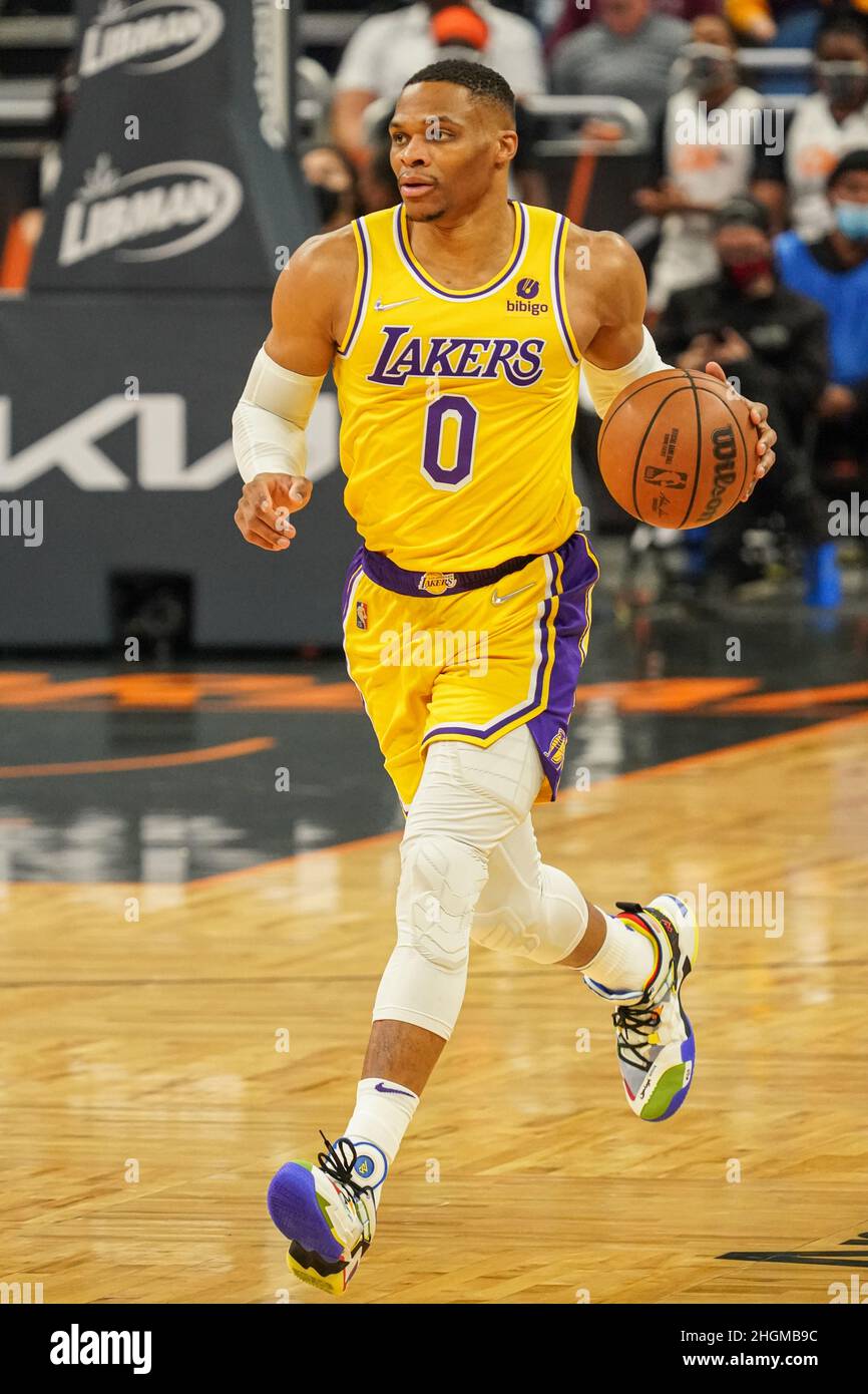 Orlando, Florida, USA, 21 gennaio 2022, Los Angeles Lakers Point Guard Russell Westbrook #39 all'Amway Center. (Photo Credit: Marty Jean-Louis) Credit: Marty Jean-Louis/Alamy Live News Foto Stock