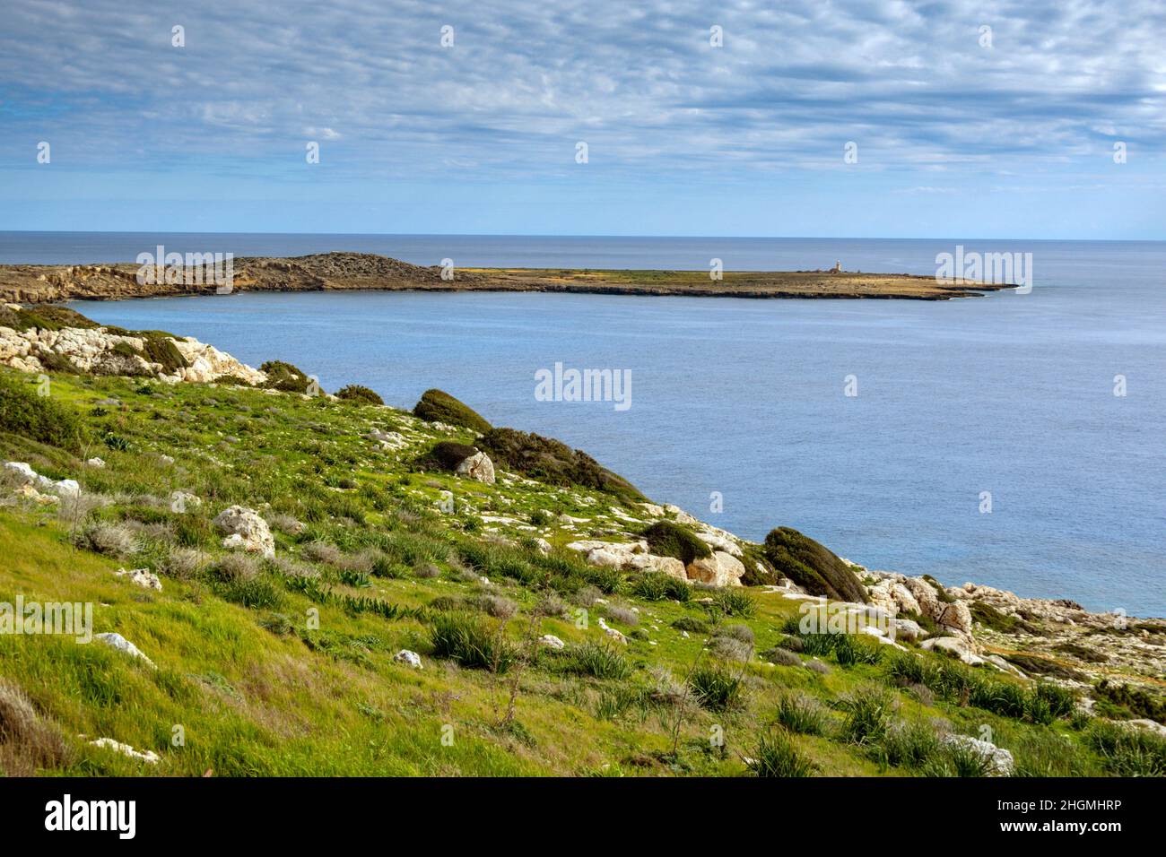 Capo Greko, Cipro orientale, Cipro, Mar Mediterraneo in inverno Foto Stock