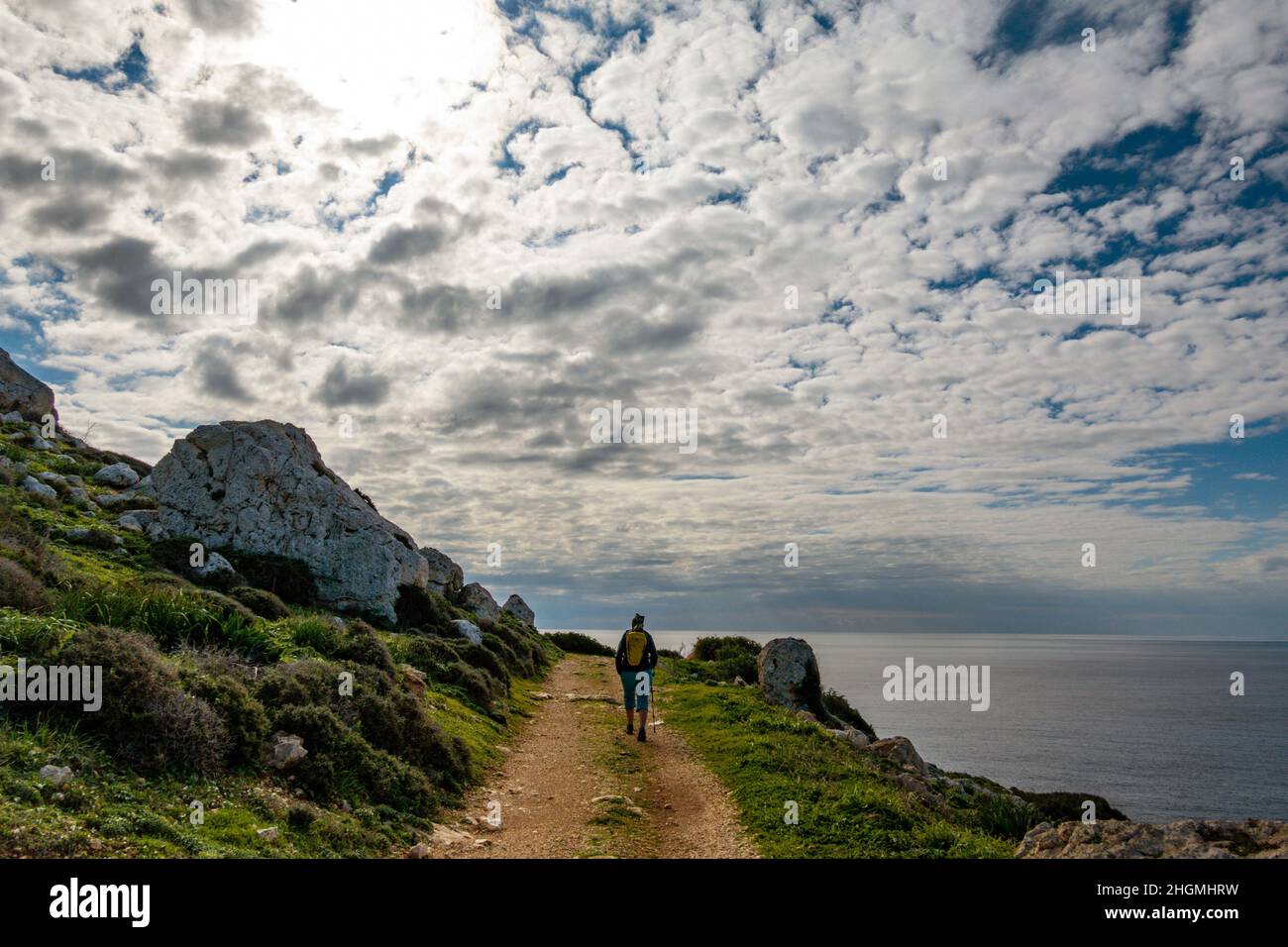 Capo Greko, Cipro orientale, Cipro, Mar Mediterraneo in inverno Foto Stock