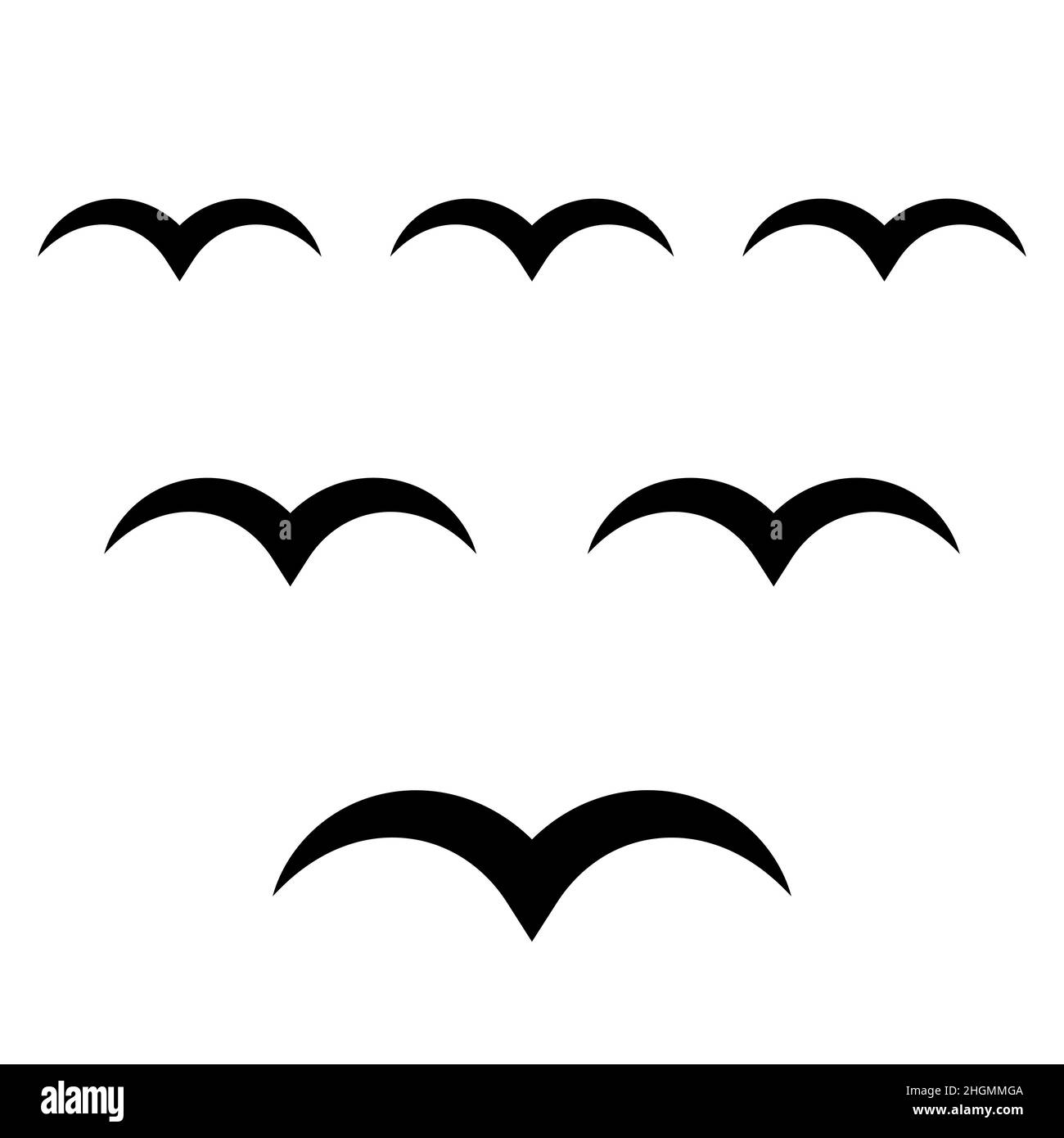 Volo uccelli migratori icona volo Flock uccelli concetto libertà movimento Illustrazione Vettoriale