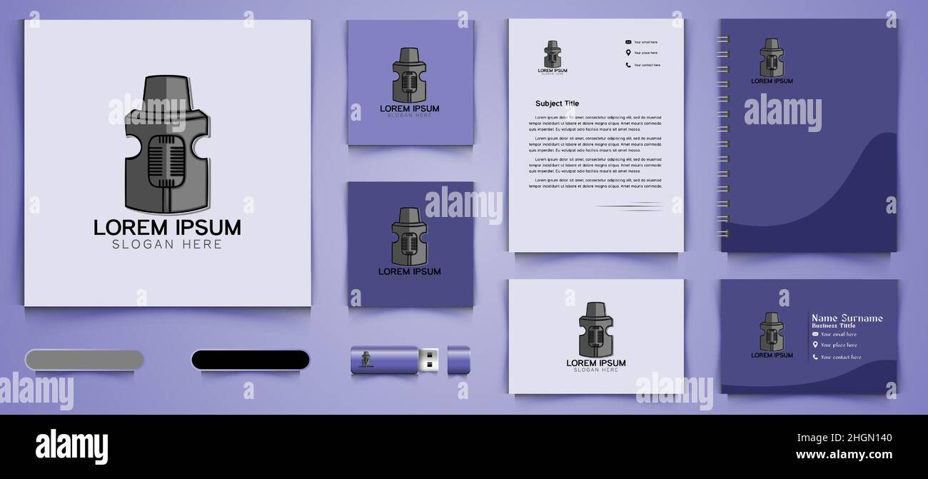 Business branding modello pacchetto rigenerabile gocciolatoio e serbatoio nebulizzatori tipo RDA RdTA RBA RTA logo disegni ispirazione isolato su White Backgrou Illustrazione Vettoriale