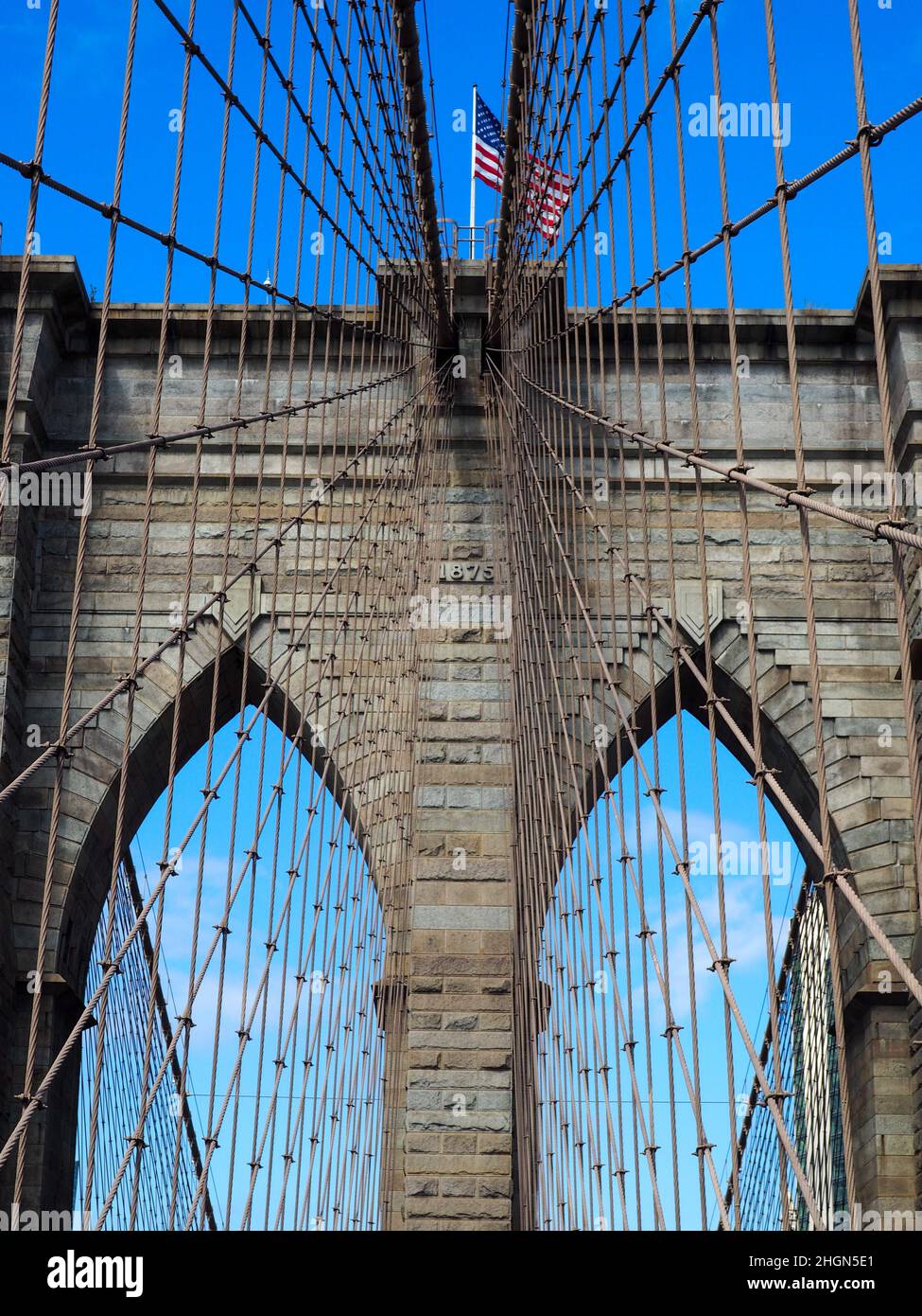 Il ponte di Brooklyn, New York, USA Foto Stock