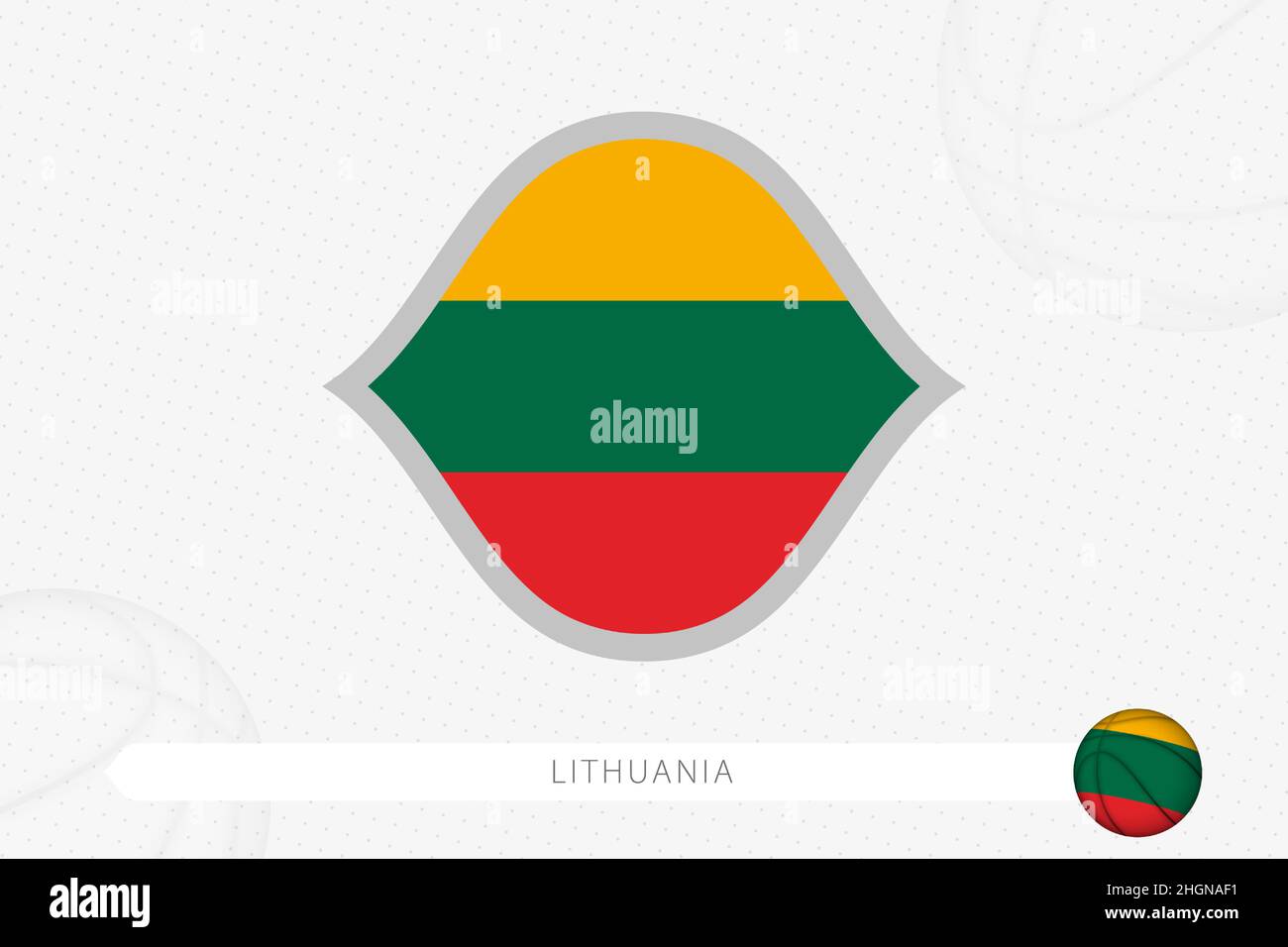 Bandiera lituana per la competizione di basket su sfondo basket grigio. Illustrazione del vettore sportivo. Illustrazione Vettoriale