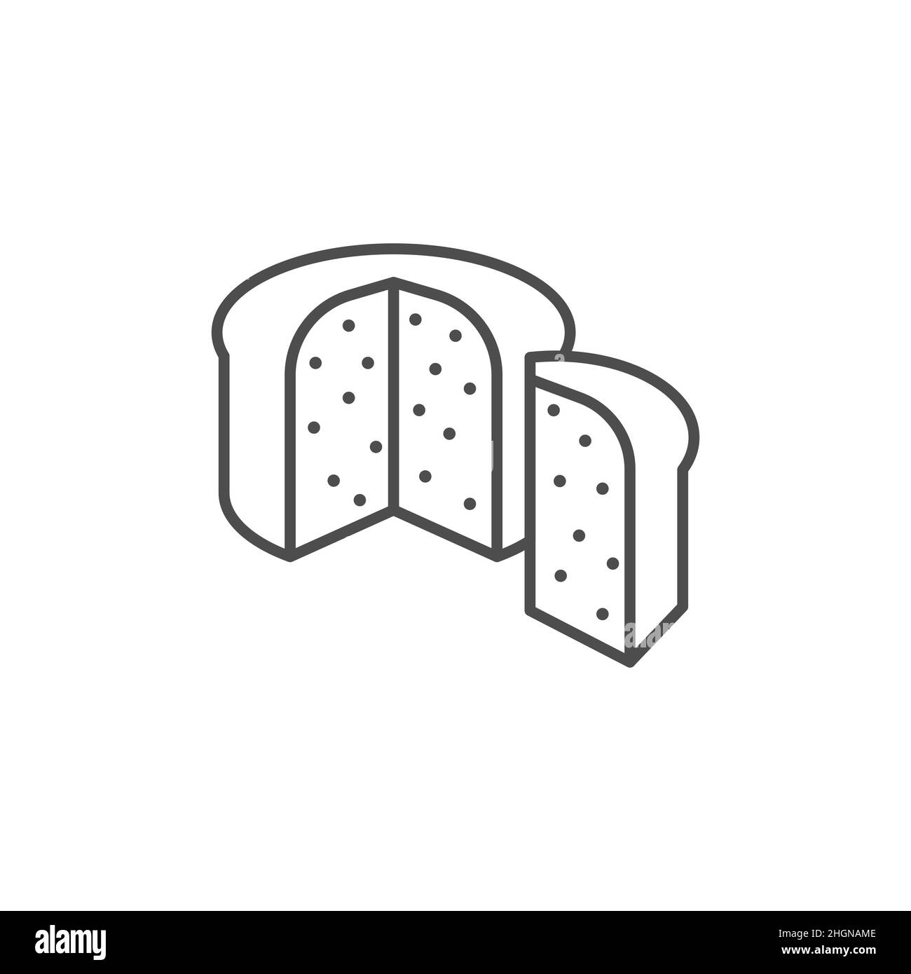 Icona linea pane Panettone. Segno stile lineare per concetto mobile e web design. Icona vettore contorno pane dolce. Simbolo, illustrazione del logo. Gra vettore Illustrazione Vettoriale