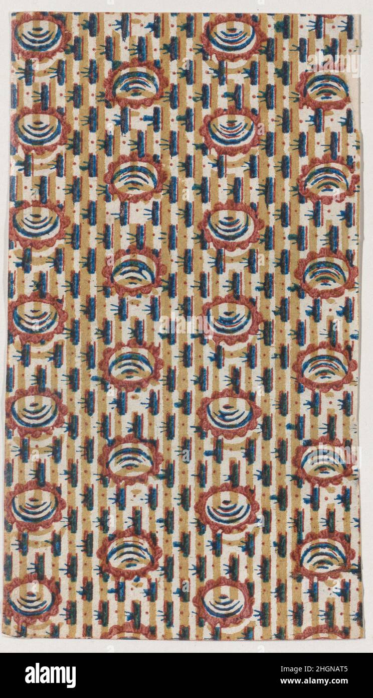 Foglio con disegno astratto e a strisce 19th secolo Anonimo. Foglio con motivo astratto e stripe. Anonimo , 19th secolo. 19th secolo. Stampa in rilievo (legno o metallo). Stampa Foto Stock